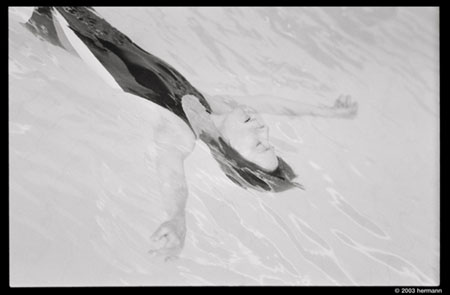 Swim at the Wellness Hotel in Breiten, Switzerland, Aletsch Glacier region, photographed by Herman Vanaerschot, Hermann photography, camera Hasselblad X-pan.
